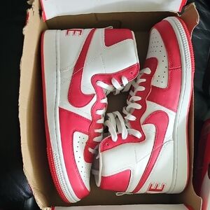 Nike Red and White Athletic Shoes
